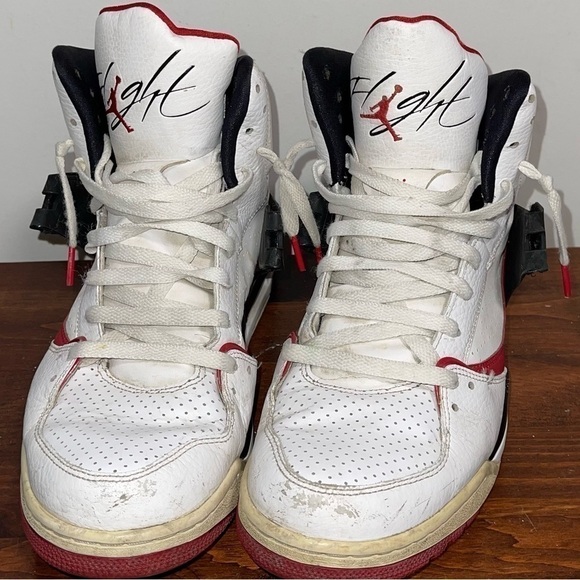 [Nike] Nike Air Jordan Flight 45 High Varsity  - White/Red/Black - Picture 2 of 7